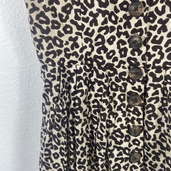 SEA New York Leopard button front ruffle Sleeve midi Dress - Picture 5 of 7